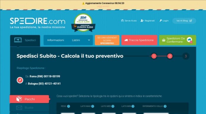 Spedizioni, proviamo il servizio: “Spedire.com”