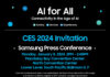 Samsung parlerà di IA for All, al CES 2024 di Las Vegas