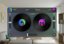 djay per Apple Vision Pro presenta un’interfaccia spaziale innovativa