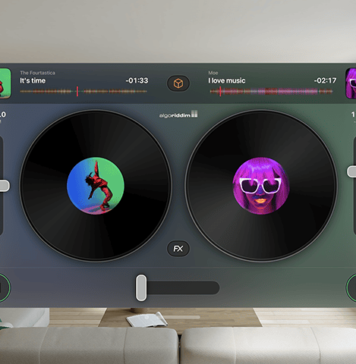 djay per Apple Vision Pro presenta un’interfaccia spaziale innovativa
