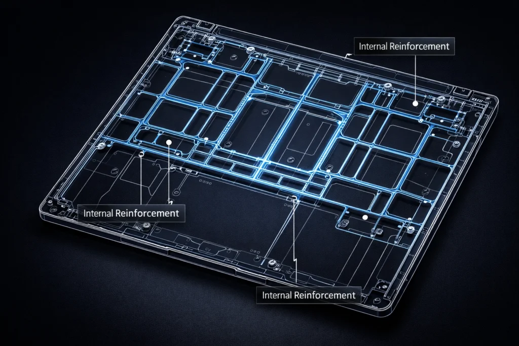 Schema CAD dell'architettura interna Aeroplate della scocca in Aerominum - Approfondimento ingegneristico di Fabio Nardozzi su Cos’è l’Aerominum.